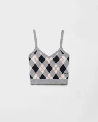Top de cachemira con punto Argyle