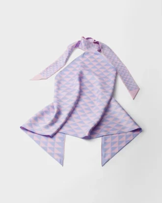 Top halter de sarga de seda estampado