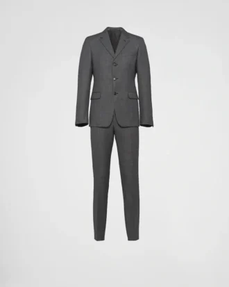 Traje de lana de un solo pecho