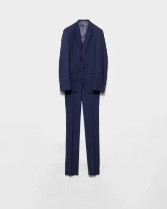 Traje de lana y mohair de un solo pecho
