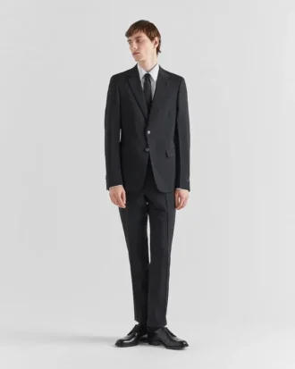 Traje de lana y mohair de un solo pecho