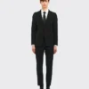 Traje de una sola fila de botones de tejido técnico Traje de una sola fila de botones de tejido técnico