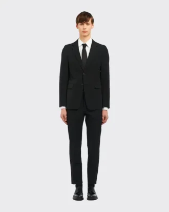 Traje de una sola fila de botones de tejido técnico
