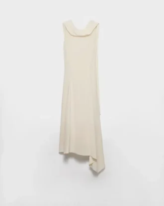 Vestido asimétrico de crepé de satén