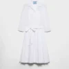 Vestido camisero de popelín plisado Vestido camisero de popelín plisado