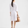 Vestido camisero de popelín plisado Vestido camisero de popelín plisado