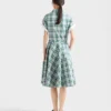 Vestido de algodón a cuadros bordado