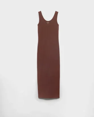 Vestido de algodón de punto acanalado