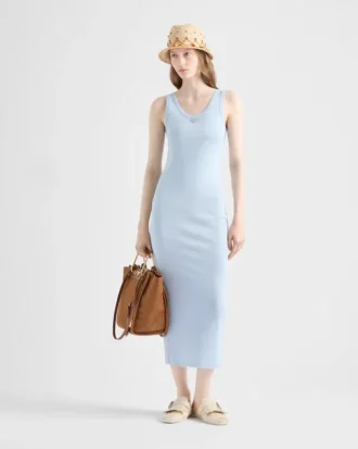 Vestido de algodón de punto acanalado