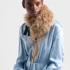 Vestido de crepé satinado y encaje de manga larga Vestido de crepé satinado y encaje de manga larga
