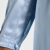 Vestido de crepé satinado y encaje de manga larga Vestido de crepé satinado y encaje de manga larga