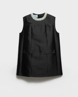 Vestido de doble shantung bordado