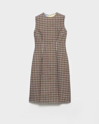 Vestido de georgette a cuadros