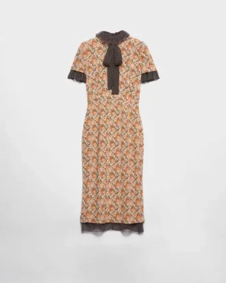 Vestido de georgette estampado