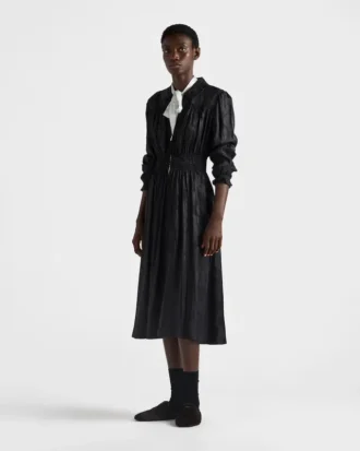 Vestido de jacquard floral