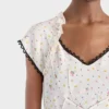 Vestido de ponga con estampado floral Vestido de ponga con estampado floral
