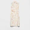Vestido de popelín plisado con estampado floral Vestido de popelín plisado con estampado floral