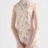 Vestido de popelín plisado con estampado floral Vestido de popelín plisado con estampado floral