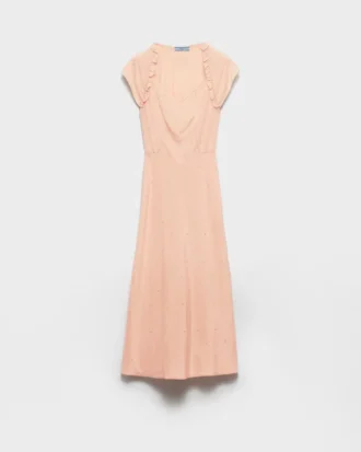 Vestido de seda Habutai bordado de estilo vintage