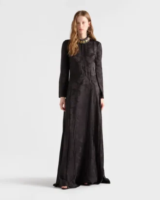 Vestido largo de jacquard Primula