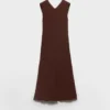 Vestido midi de crepé satinado Vestido midi de crepé satinado