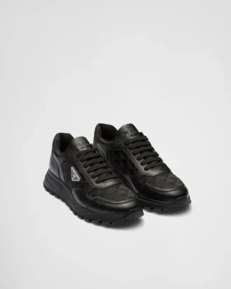 Zapatillas altas de cuero y Re-Nylon