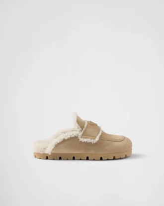 Zapatillas de gamuza y piel de oveja