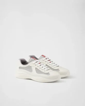Zapatillas Prada America’s Cup de goma blanda y tejido de bicicleta