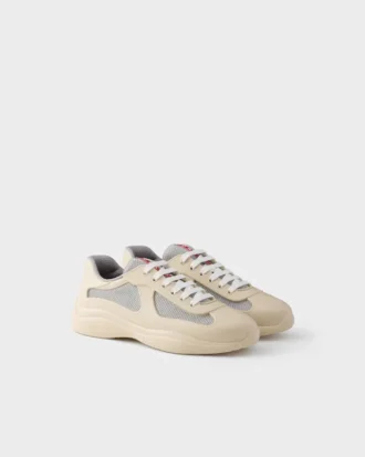 Zapatillas Prada America’s Cup de goma blanda y tejido de bicicleta