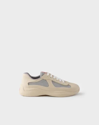 Zapatillas Prada America’s Cup de goma blanda y tejido de bicicleta