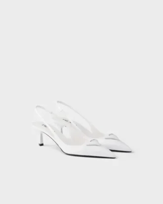 Zapatos de tacón con talón abierto de charol