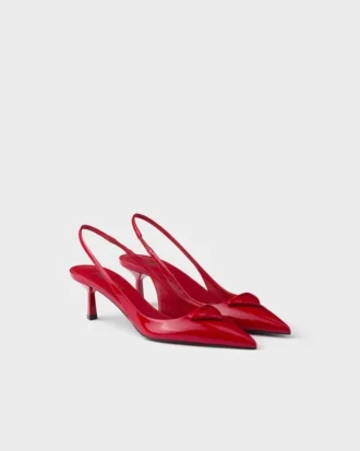Zapatos de tacón con talón abierto de charol