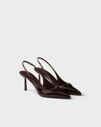 Zapatos de tacón con talón abierto de charol