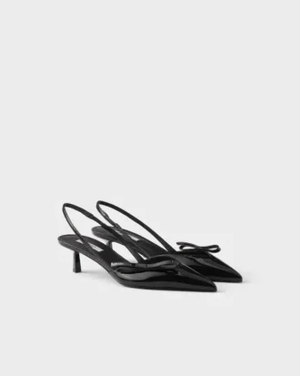 Zapatos de tacón con talón abierto de charol