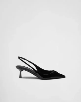 Zapatos de tacón con talón abierto de charol