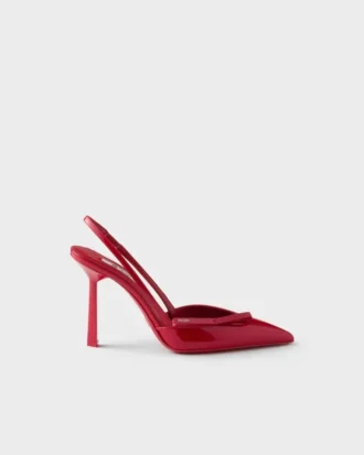 Zapatos de tacón con talón abierto de charol