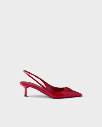 Zapatos de tacón con talón abierto de charol