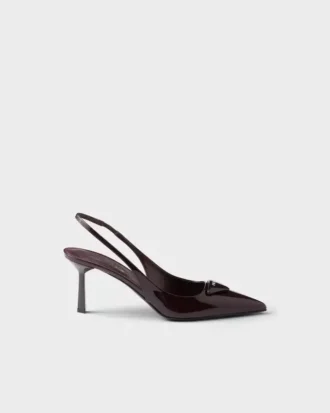 Zapatos de tacón con talón abierto de charol