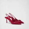 Zapatos de tacón con talón abierto de charol Saffiano Zapatos de tacón con talón abierto de charol Saffiano