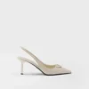 Zapatos de tacón con talón abierto de charol Saffiano Zapatos de tacón con talón abierto de charol Saffiano