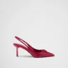 Zapatos de tacón con talón abierto de charol Saffiano Zapatos de tacón con talón abierto de charol Saffiano