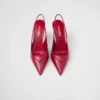Zapatos de tacón con talón abierto de charol Saffiano Zapatos de tacón con talón abierto de charol Saffiano