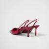 Zapatos de tacón con talón abierto de charol Saffiano Zapatos de tacón con talón abierto de charol Saffiano