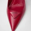 Zapatos de tacón con talón abierto de charol Saffiano Zapatos de tacón con talón abierto de charol Saffiano