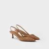 Zapatos de tacón con talón abierto de cuero Zapatos de tacón con talón abierto de cuero