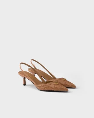 Zapatos de tacón con talón abierto de cuero