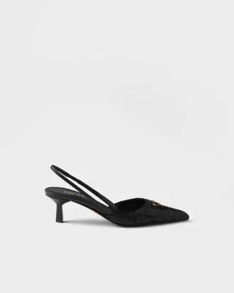 Zapatos de tacón con talón abierto de cuero