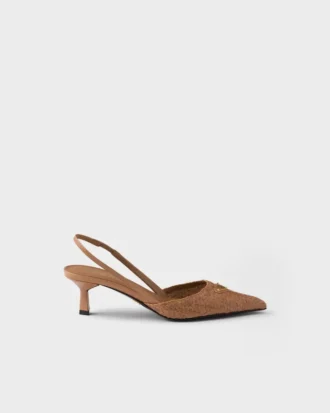 Zapatos de tacón con talón abierto de cuero
