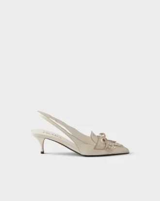 Zapatos de tacón con talón abierto de cuero