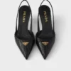 Zapatos de tacón con talón abierto de cuero Zapatos de tacón con talón abierto de cuero